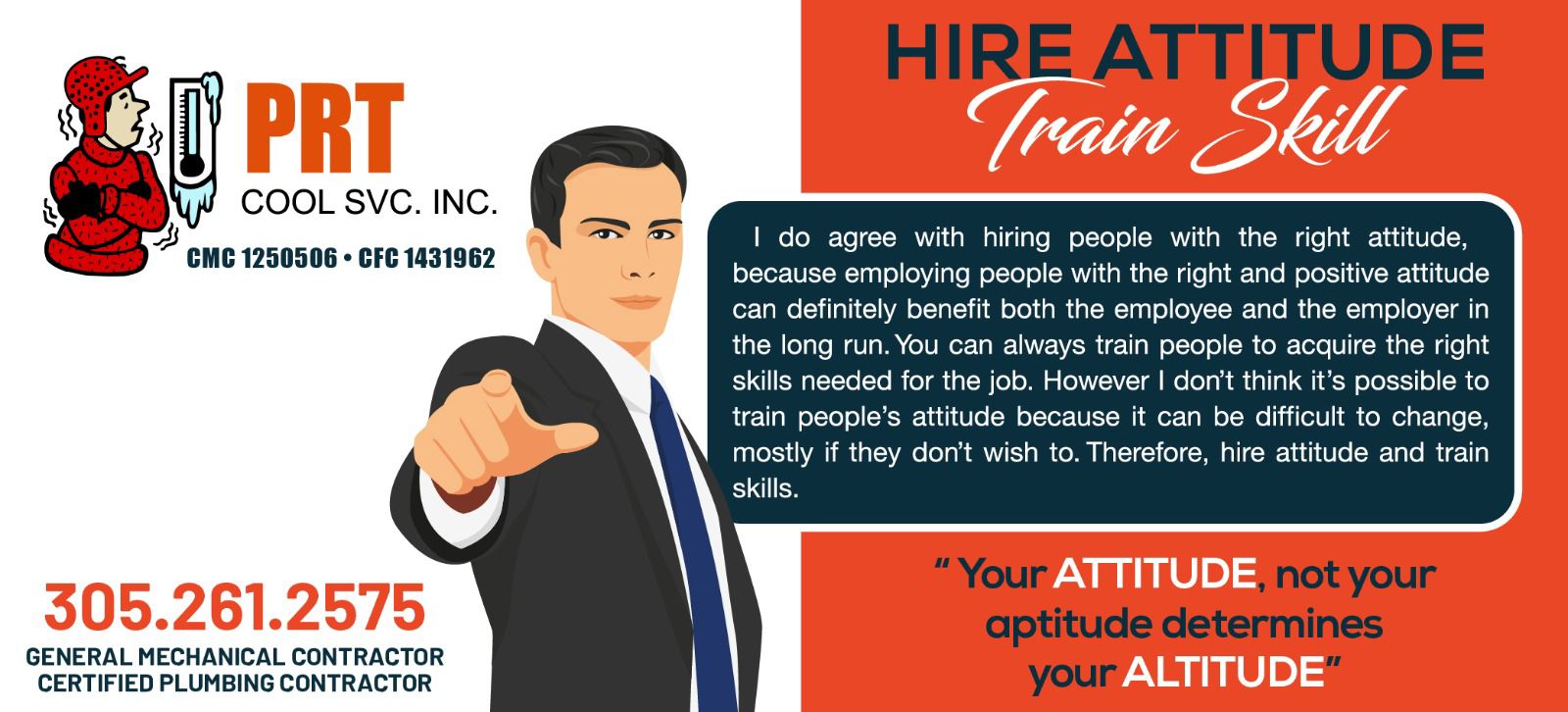 Hire attitude train skill